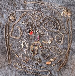 Silver tone necklaces